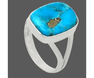Kingman Turquoise With Pyrite Ring size-8 SDR240054 R-1002, 12x16 mm