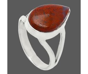 Red Moss Agate Ring size-8 SDR240073 R-1002, 10x6 mm
