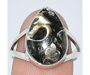Turtella Jasper Ring size-8 SDR240076 R-1002, 11x16 mm