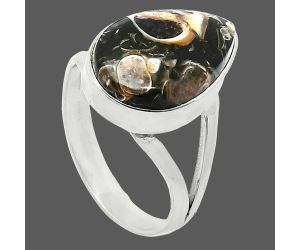 Turtella Jasper Ring size-8 SDR240076 R-1002, 11x16 mm