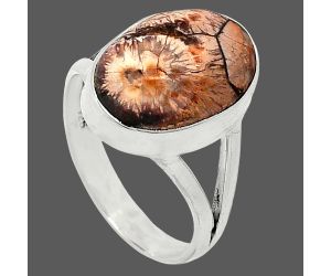 Mexican Bird Eye Ring size-7.5 SDR240077 R-1002, 11x15 mm