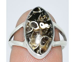 Turtella Jasper Ring size-7 SDR240083 R-1002, 9x17 mm