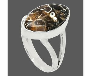 Turtella Jasper Ring size-7 SDR240083 R-1002, 9x17 mm