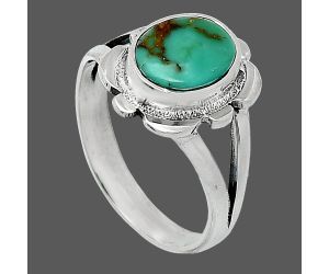 Natural Rare Turquoise Nevada Aztec Mt Ring size-7 SDR240111 R-1342, 7x9 mm