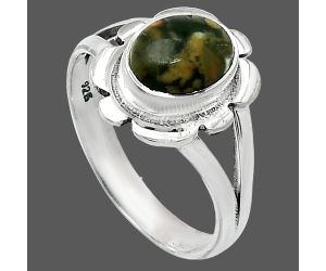 Rhyolite - Rainforest Jasper Ring size-8 SDR240121 R-1342, 7x9 mm