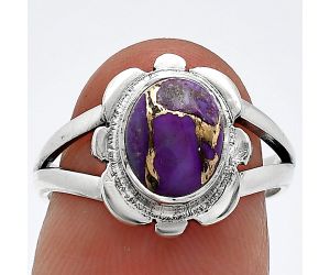 Copper Purple Turquoise Ring size-7 SDR240142 R-1342, 7x9 mm