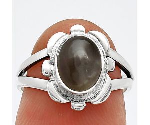 Gray Moonstone Ring size-6 SDR240144 R-1342, 7x9 mm