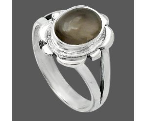 Gray Moonstone Ring size-6 SDR240144 R-1342, 7x9 mm