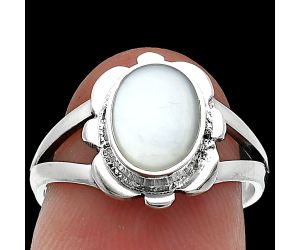 Srilankan Moonstone Ring size-7 SDR240152 R-1342, 7x9 mm