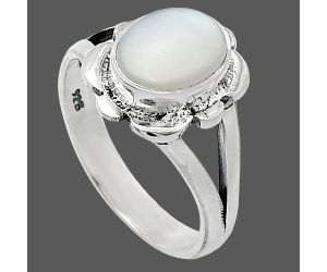 Srilankan Moonstone Ring size-7 SDR240152 R-1342, 7x9 mm