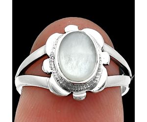 Srilankan Moonstone Ring size-6 SDR240153 R-1342, 6x8 mm