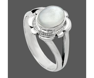 Srilankan Moonstone Ring size-6 SDR240153 R-1342, 6x8 mm