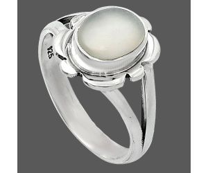 Srilankan Moonstone Ring size-8 SDR240154 R-1342, 7x9 mm