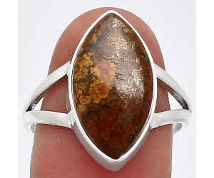 Red Moss Agate Ring size-9 SDR240158 R-1002, 10x19 mm