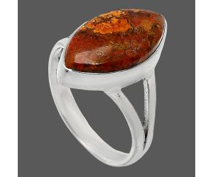 Red Moss Agate Ring size-9 SDR240158 R-1002, 10x19 mm