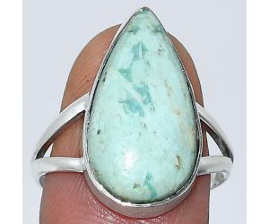 Natural Rare Turquoise Nevada Aztec Mt Ring size-9 SDR240177 R-1002, 11x20 mm