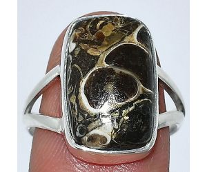 Turtella Jasper Ring size-8 SDR240181 R-1002, 11x17 mm