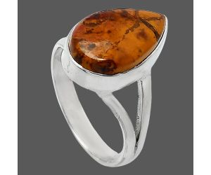 Red Moss Agate Ring size-8 SDR240183 R-1002, 10x16 mm