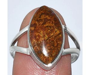 Red Moss Agate Ring size-8.5 SDR240187 R-1002, 10x18 mm