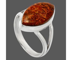 Red Moss Agate Ring size-8.5 SDR240187 R-1002, 10x18 mm