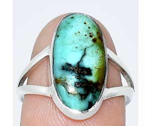Natural Rare Turquoise Nevada Aztec Mt Ring size-7.5 SDR240207 R-1002, 8x16 mm