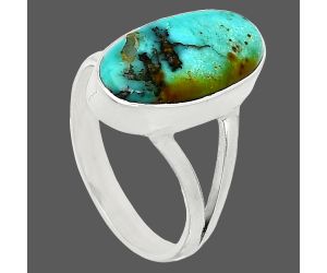 Natural Rare Turquoise Nevada Aztec Mt Ring size-7.5 SDR240207 R-1002, 8x16 mm