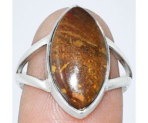 Red Moss Agate Ring size-7.5 SDR240213 R-1002, 9x18 mm