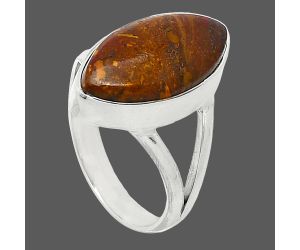 Red Moss Agate Ring size-7.5 SDR240213 R-1002, 9x18 mm