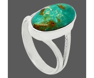 Natural Rare Turquoise Nevada Aztec Mt Ring size-7 SDR240216 R-1002, 8x15 mm