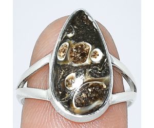 Turtella Jasper Ring size-7.5 SDR240233 R-1002, 9x17 mm