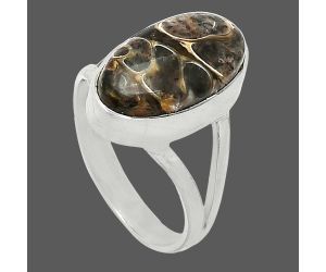 Turtella Jasper Ring size-7.5 SDR240243 R-1002, 9x16 mm