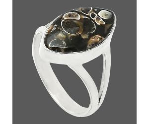 Turtella Jasper Ring size-8.5 SDR240275 R-1002, 10x17 mm