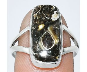 Turtella Jasper Ring size-8 SDR240283 R-1002, 9x18 mm