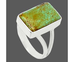 Natural Rare Turquoise Nevada Aztec Mt Ring size-7.5 SDR240290 R-1002, 10x15 mm