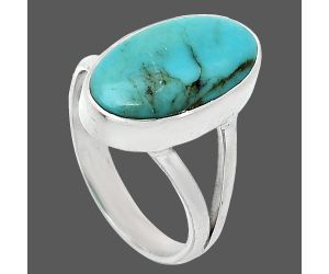 Natural Rare Turquoise Nevada Aztec Mt Ring size-7.5 SDR240293 R-1002, 9x16 mm