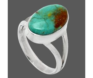 Natural Rare Turquoise Nevada Aztec Mt Ring size-7.5 SDR240295 R-1002, 9x15 mm