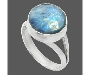 Rainbow Moonstone Checker Ring size-7 SDR240363 R-1002, 12x12 mm