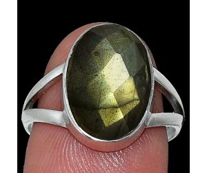 Spectrolite Labradorite Checker Ring size-7.5 SDR240377 R-1002, 10x14 mm