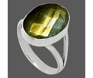 Spectrolite Labradorite Checker Ring size-9 SDR240378 R-1002, 12x16 mm