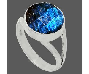 Blue Labradorite Checker Ring size-8 SDR240396 R-1002, 12x12 mm