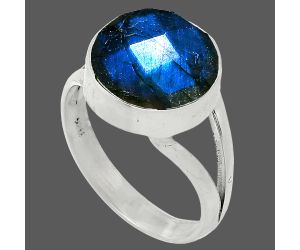 Blue Labradorite Checker Ring size-7.5 SDR240399 R-1002, 12x12 mm