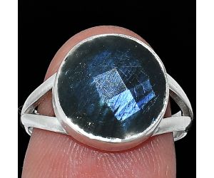 Blue Labradorite Checker Ring size-7 SDR240400 R-1002, 12x12 mm