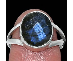 Blue Labradorite Checker Ring size-7 SDR240406 R-1002, 10x12 mm