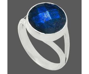 Blue Labradorite Checker Ring size-7.5 SDR240424 R-1002, 12x12 mm