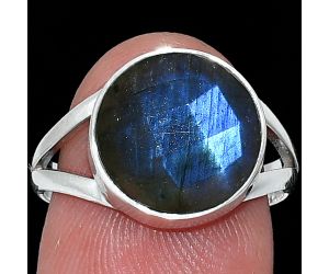 Blue Labradorite Checker Ring size-7 SDR240425 R-1002, 12x12 mm