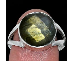 Spectrolite Labradorite Checker Ring size-8 SDR240429 R-1002, 12x12 mm