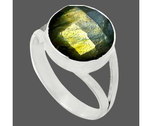 Spectrolite Labradorite Checker Ring size-8 SDR240429 R-1002, 12x12 mm