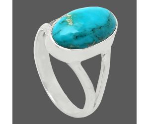 Natural Rare Turquoise Nevada Aztec Mt Ring size-7 SDR240436 R-1002, 8x14 mm