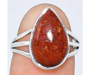 Red Moss Agate Ring size-7 SDR240451 R-1003, 10x15 mm