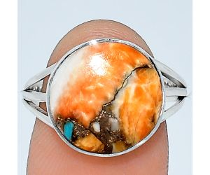 Spiny Oyster Turquoise Ring size-8.5 SDR240486 R-1003, 14x14 mm